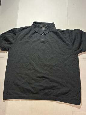 Banana Republic Men's XL Black Cotton Knit Short Sleeve Polo Shirt